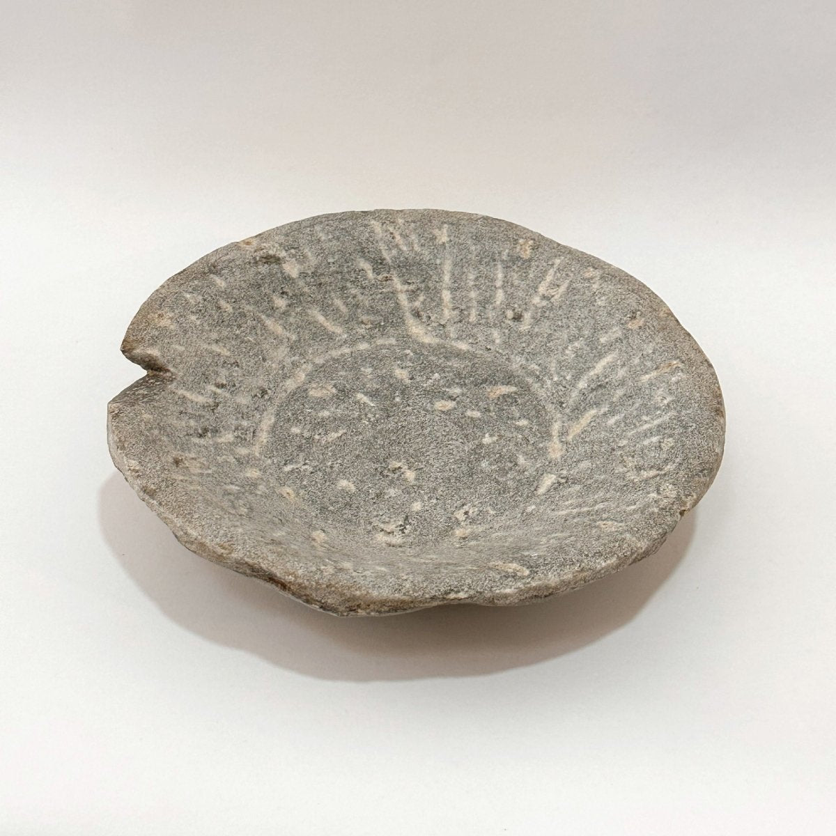 Antiqued Stone Bowl - Dark Grey - SpaceHavenHome