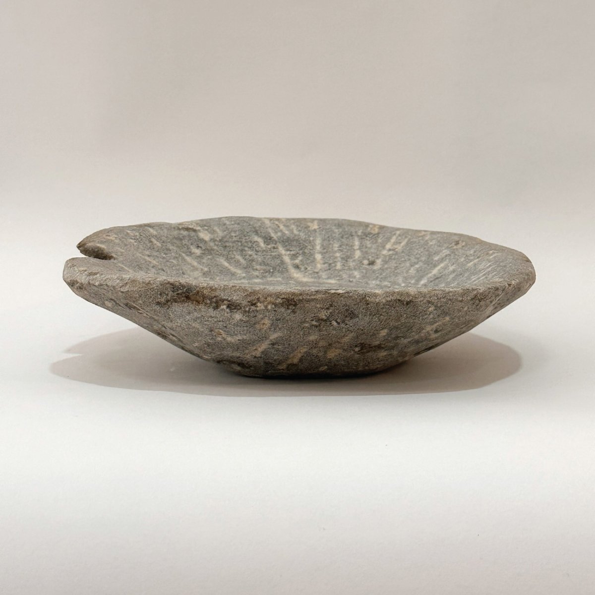Antiqued Stone Bowl - Light Grey - SpaceHavenHome