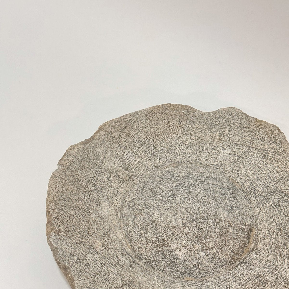 Antiqued Stone Bowl - Light Grey - SpaceHavenHome