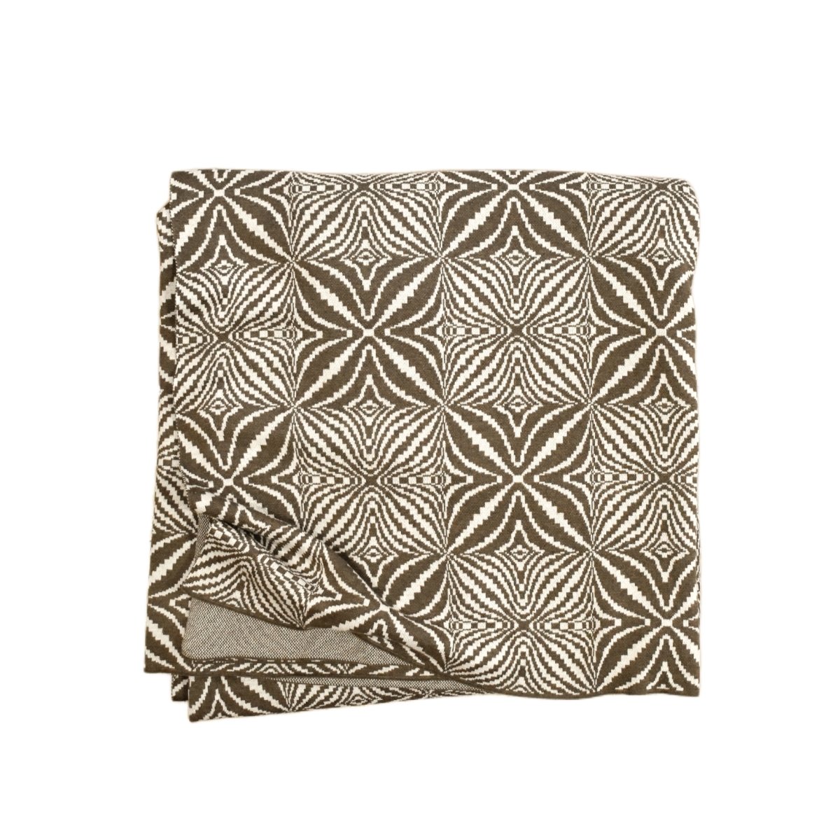 Bow Knot Check Blanket - Brown - SpaceHavenHome