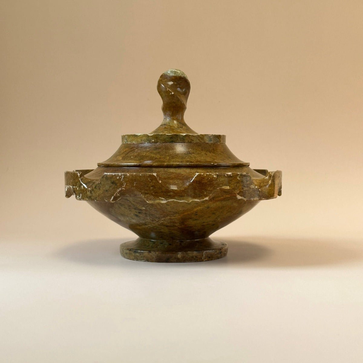 Carved Soapstone Lidded Urn - SpaceHavenHome