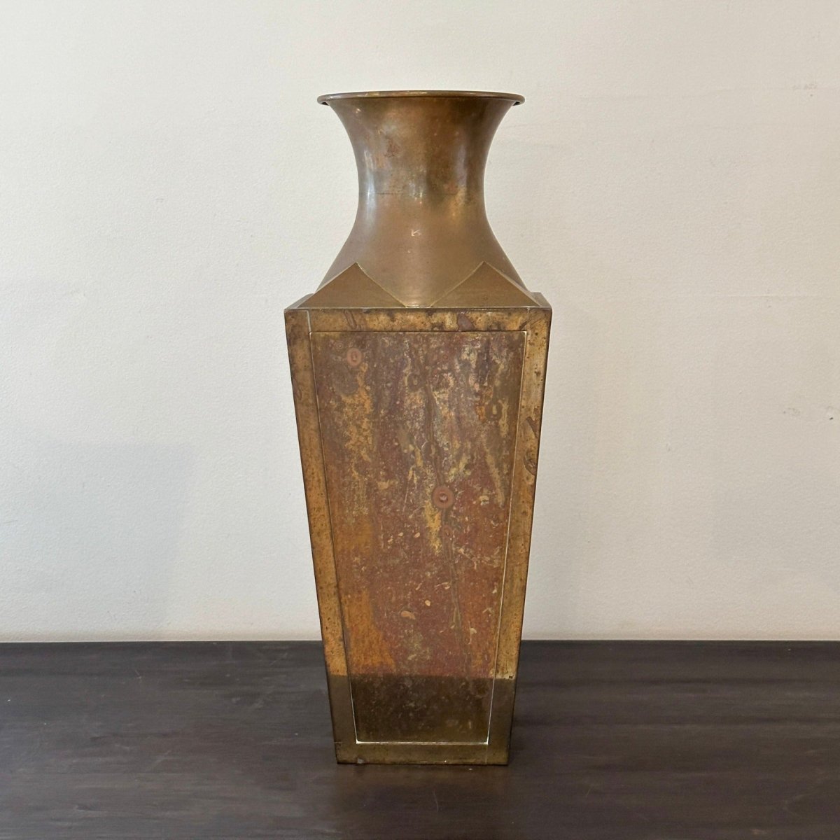 Large Art Deco Brass Vase - SpaceHavenHome