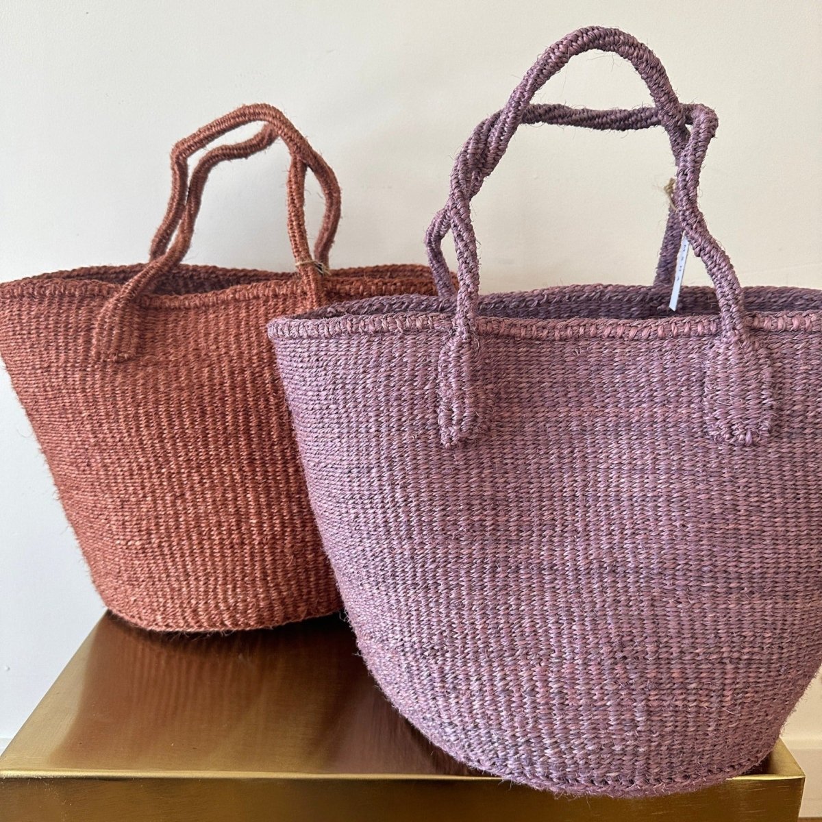 Lilac Sisal Tote - SpaceHavenHome