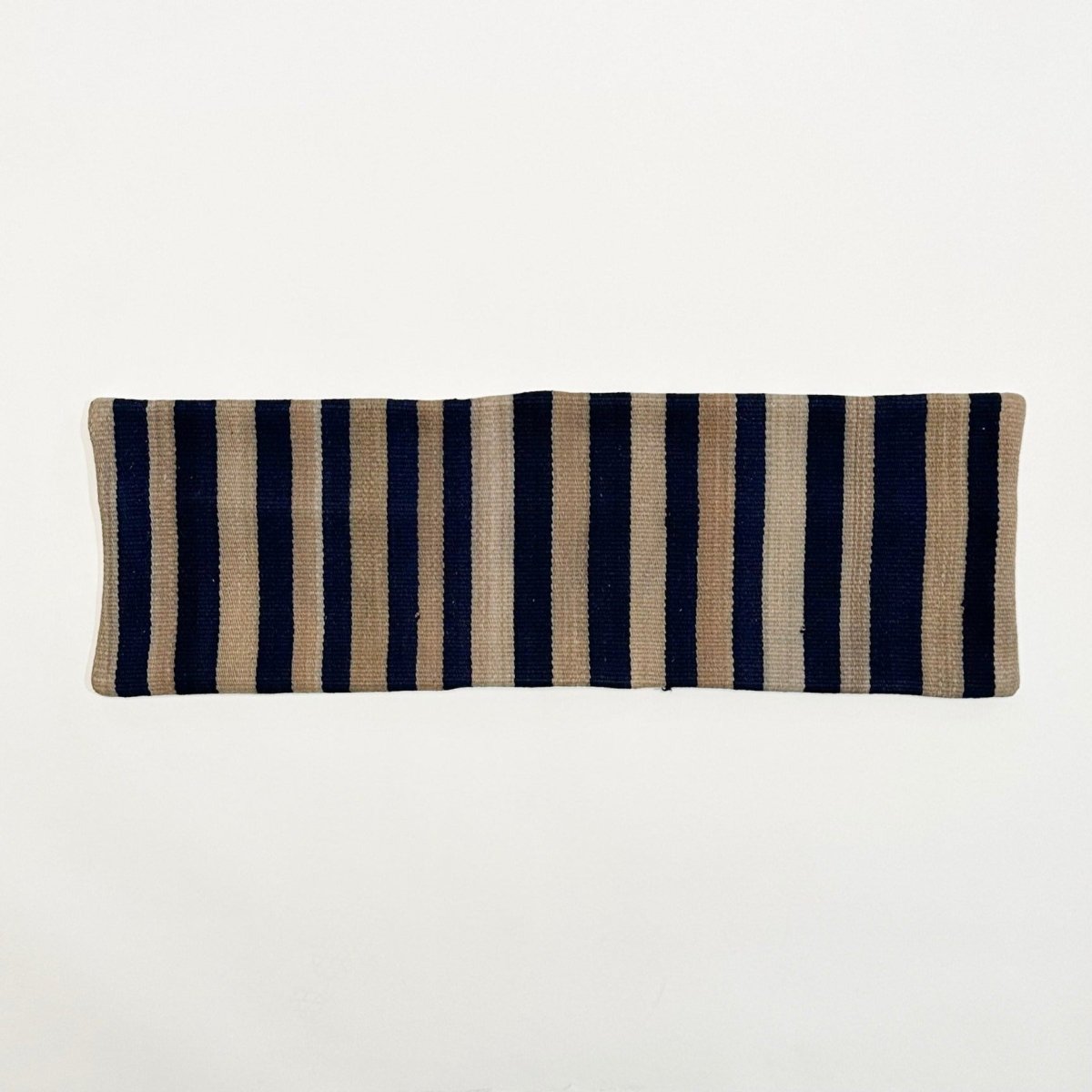 Navy & Beige Striped Lumbar Pillow Cover (12"x36") - SpaceHavenHome