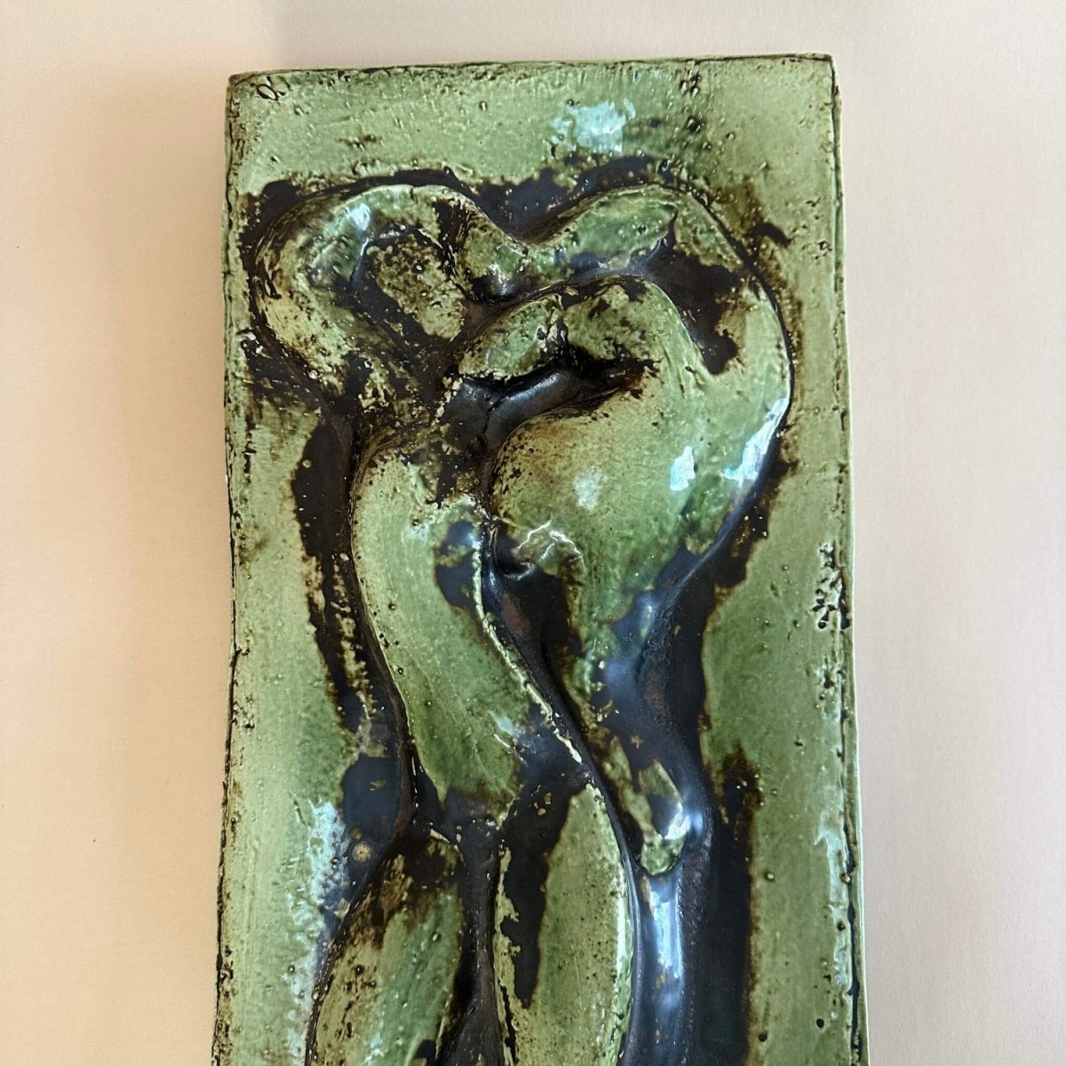 Signed Ceramic Figural Wall Plaque - SpaceHavenHome